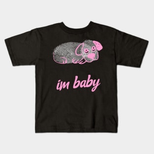 Im Baby Cute Puppy Dog Kawaii Pink And White Kids T-Shirt